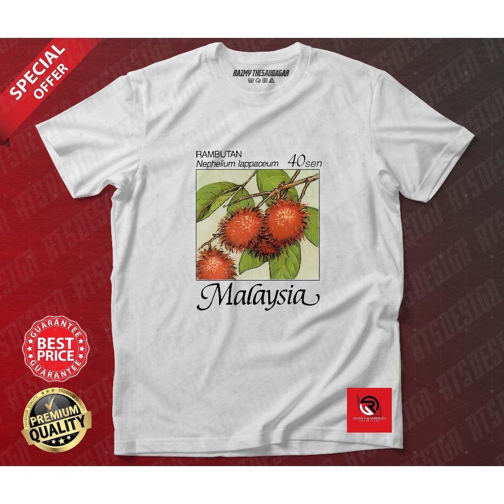 BAJU VINTAGE SETEM RAMBUTAN 40SEN MALAYSIA LENGAN PENDEK ROUNDNECK T ...