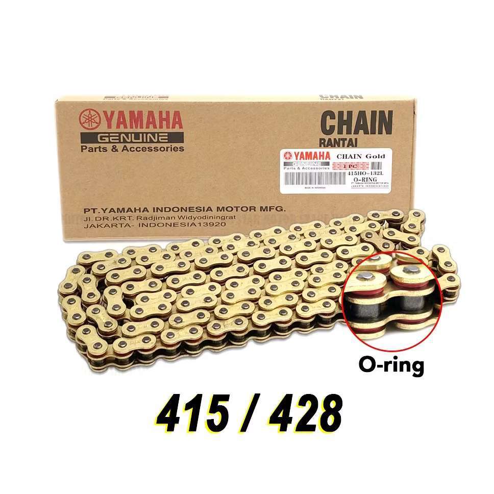 RANTAI O-RING YAMAHA MOTOR 415 428HO HEAVY DUTY 132L O'RING GOLD CHAIN ...