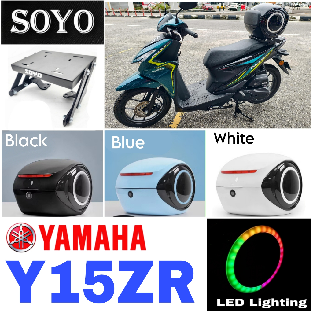 MONORACK SOYO Y15ZR ALIEN TOP BOX 35L 35 LITER + LED LIGHT SIGNAL TAIL ...