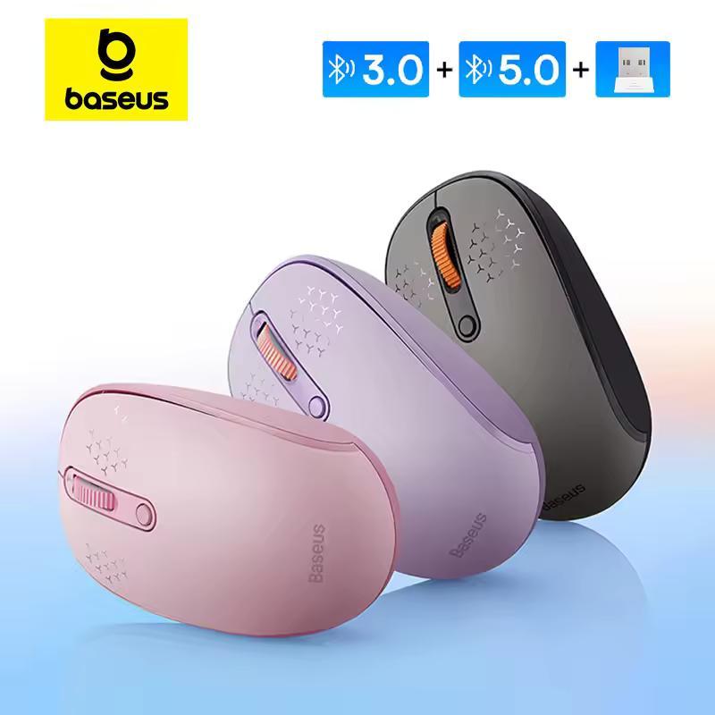 Baseus F01B Tri-Mode Bluetooth Wireless Silent Mouse For Tablet Laptop ...