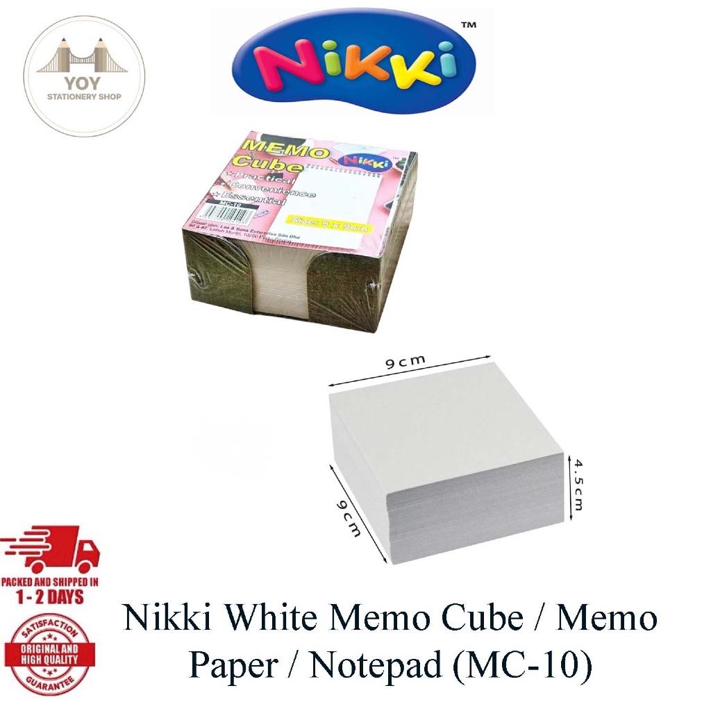 Nikki White Memo Cube / Memo Paper / Notepad (MC-10) | Shopee Malaysia