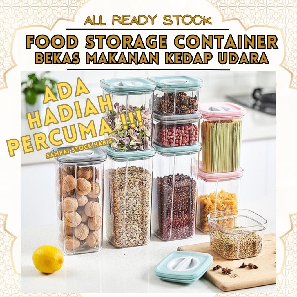 Airtight Twist Lock Food Storage Container Stackable & Transparent ...