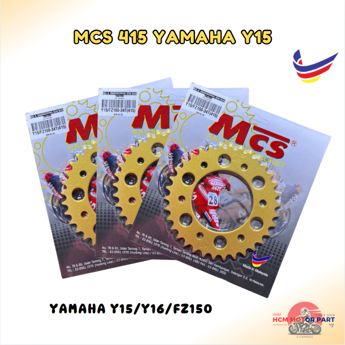 MCS 415 RACING SPROCKET YAMAHA Y15ZR/Y16ZR/FZ150 GOLD (34T~42T) RACING ...