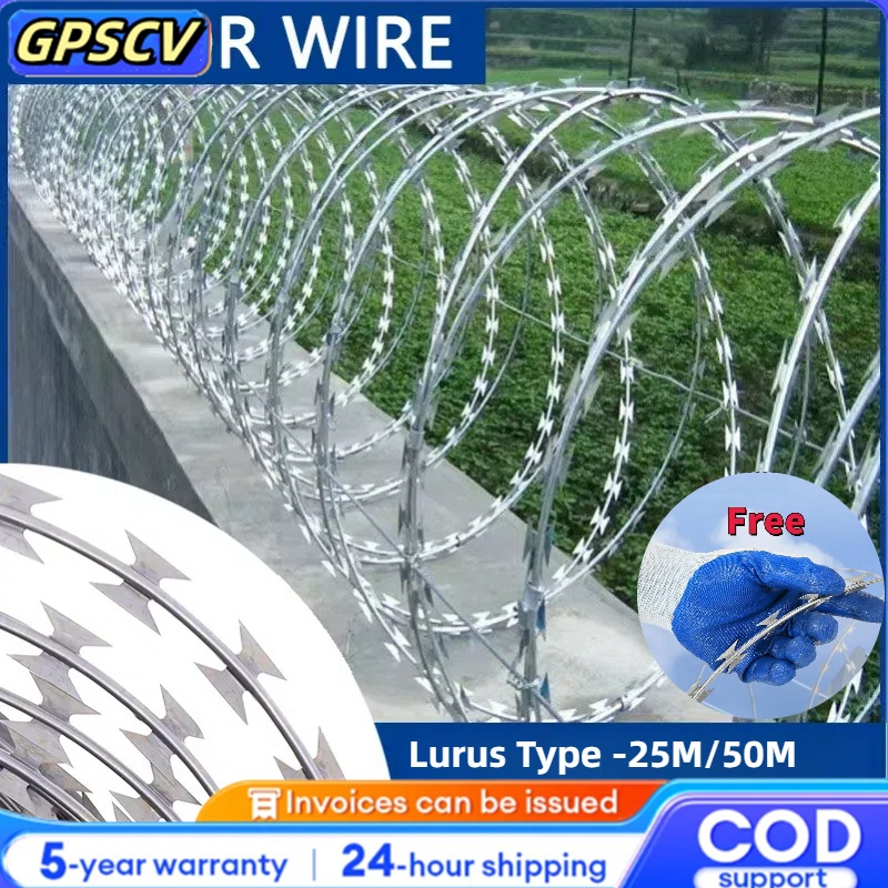 Razor Barbed Wire 10m 50m Razor Wire Penjara Galvanized Razor Jenis ...