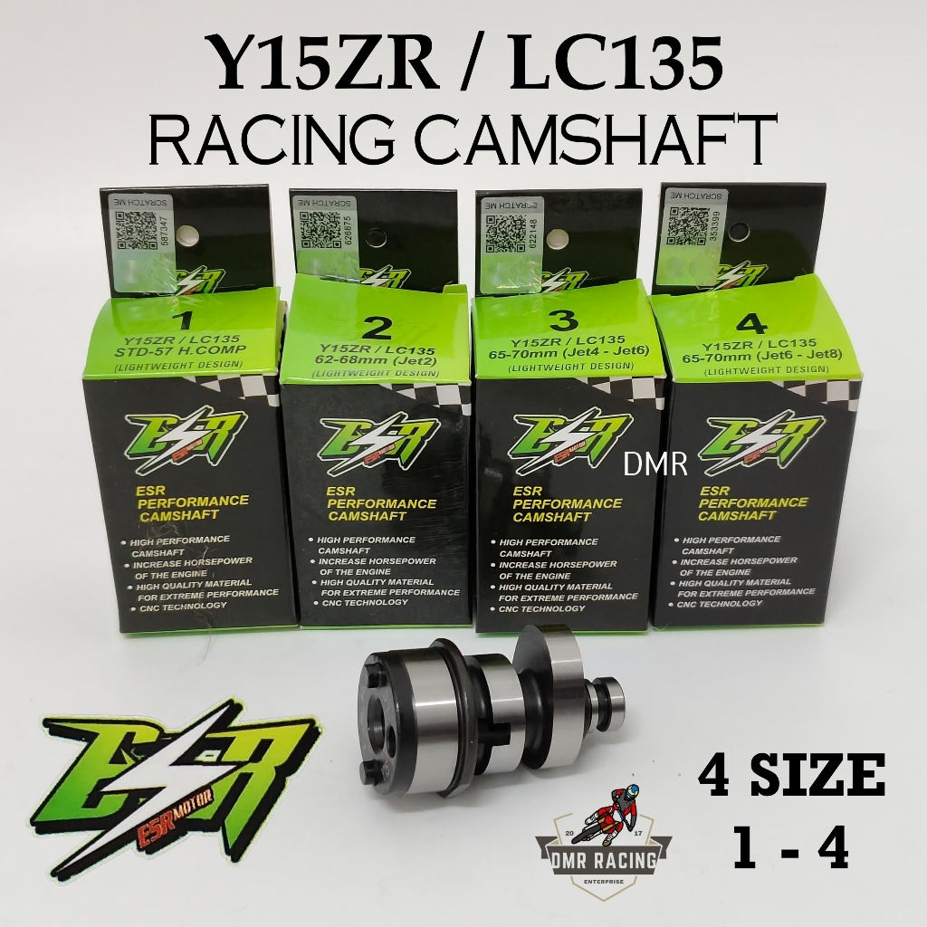 100% ESR RACING LC135 Y15ZR LIGHTWEIGHT Camshaft Spec 1 2 3 4 Jet Rod ...