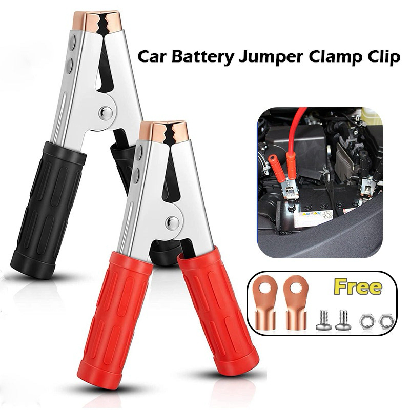 RUNCCI-YUN 2PCS 12v/24v Crocodile Clips,Car Battery Clip,Battery Alligator Clips To O Ring