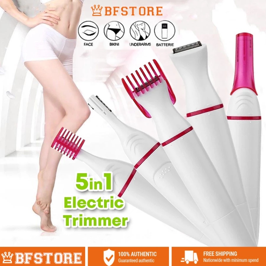5in1 Electric Hair Remover Bikini Eyebrow Trimmer Epilator Underarm ...