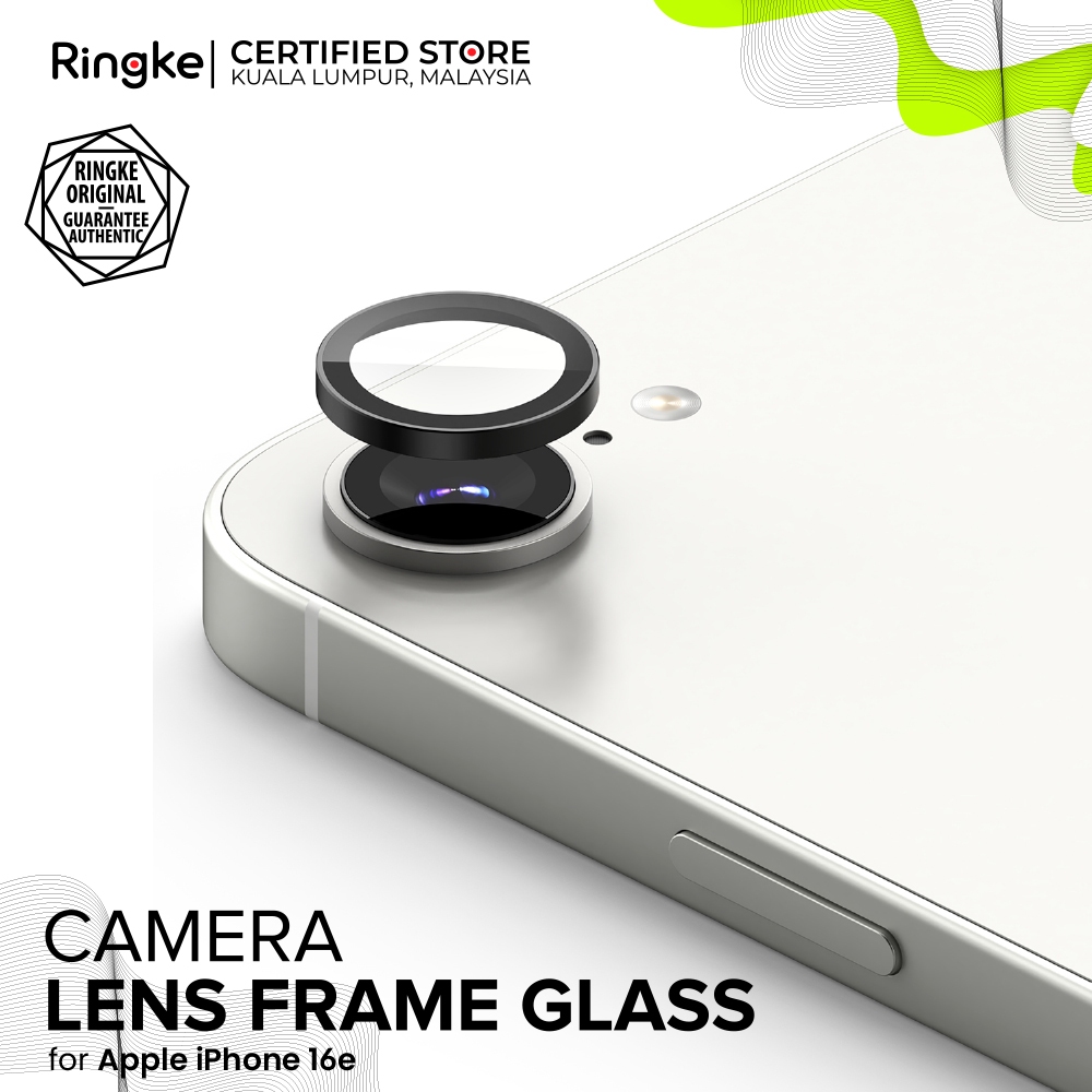 RINGKE® CAMERA LENS FRAME GLASS iPhone 16e 0.33mm Glass Aluminum Frame ...