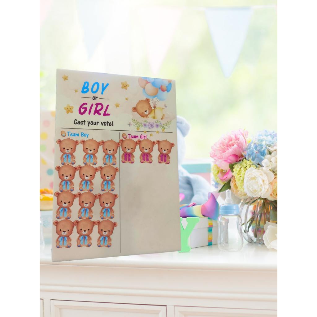Ready Stock NEW Premium Gender Reveal Voting KT Board with Stand (FREE ...