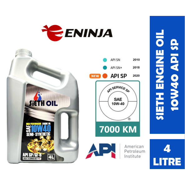 【100% ORIGINAL】SIETH 10W40 Sn 4L Semi Synthetic Engine Oil Api Sp For ...