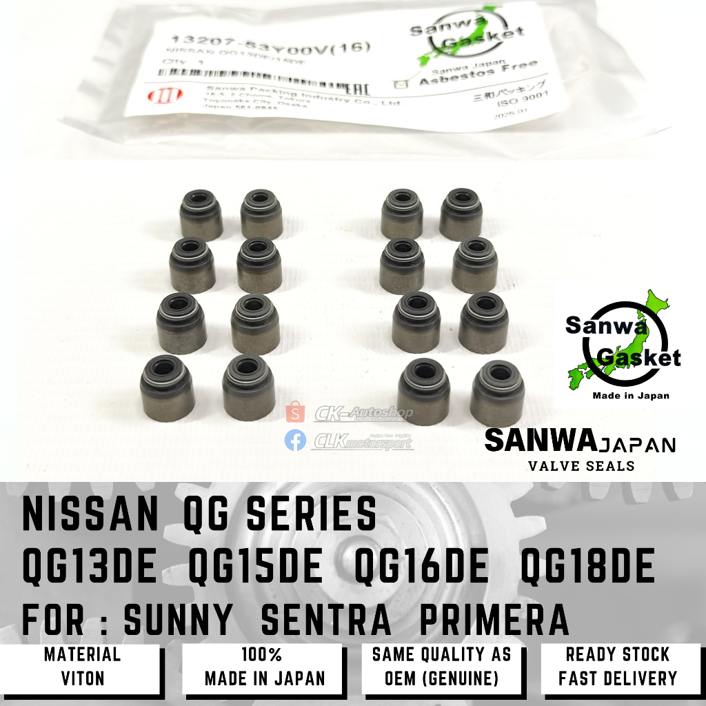 SANWA Japan Viton Valve Seal - Nissan GA13DS GA14DE GA15DE GA16DE ...