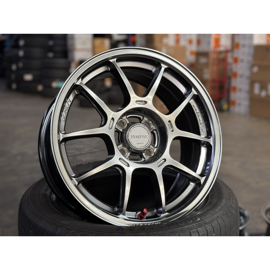 NEW 16X7J Lenso V1N Rim (set of 4) Hyper Black 4X100 for City Jazz Vios ...