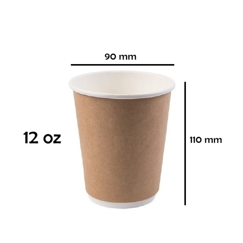 Cawan Kertas Air Panas [BROWN / WHITE] Double Wall Hot Cup / Kraft ...