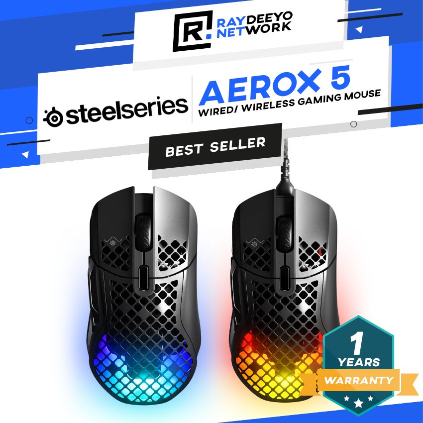 SteelSeries Aerox 5 Wired/ Wireless Gaming Mouse Ultra Lightweight ...