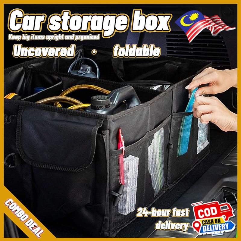 Trunk storage box for cars, multi-functional uncovered folding storage ...
