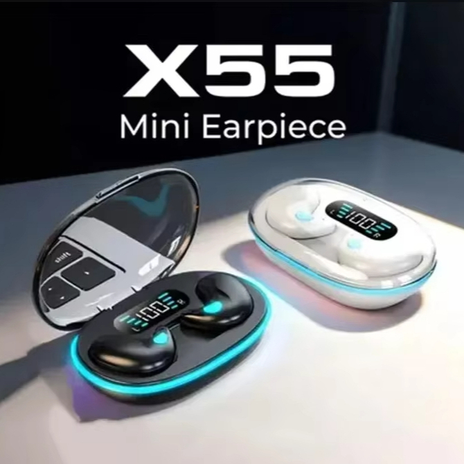 X55 Earphone Stereo Hidden Headsets with Mic HD Call Waterproof ...