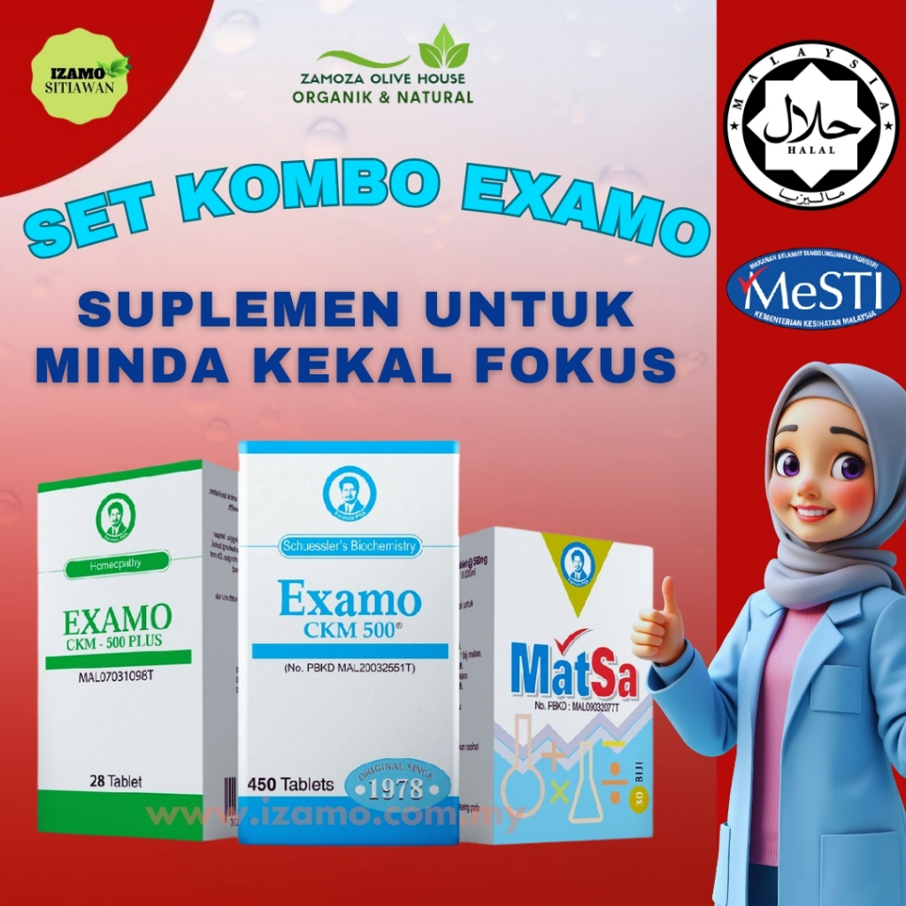 EXAMO CKM 500 Brain Booster Vitamin Supplimen Minda IQ Kanak Pelajar ...