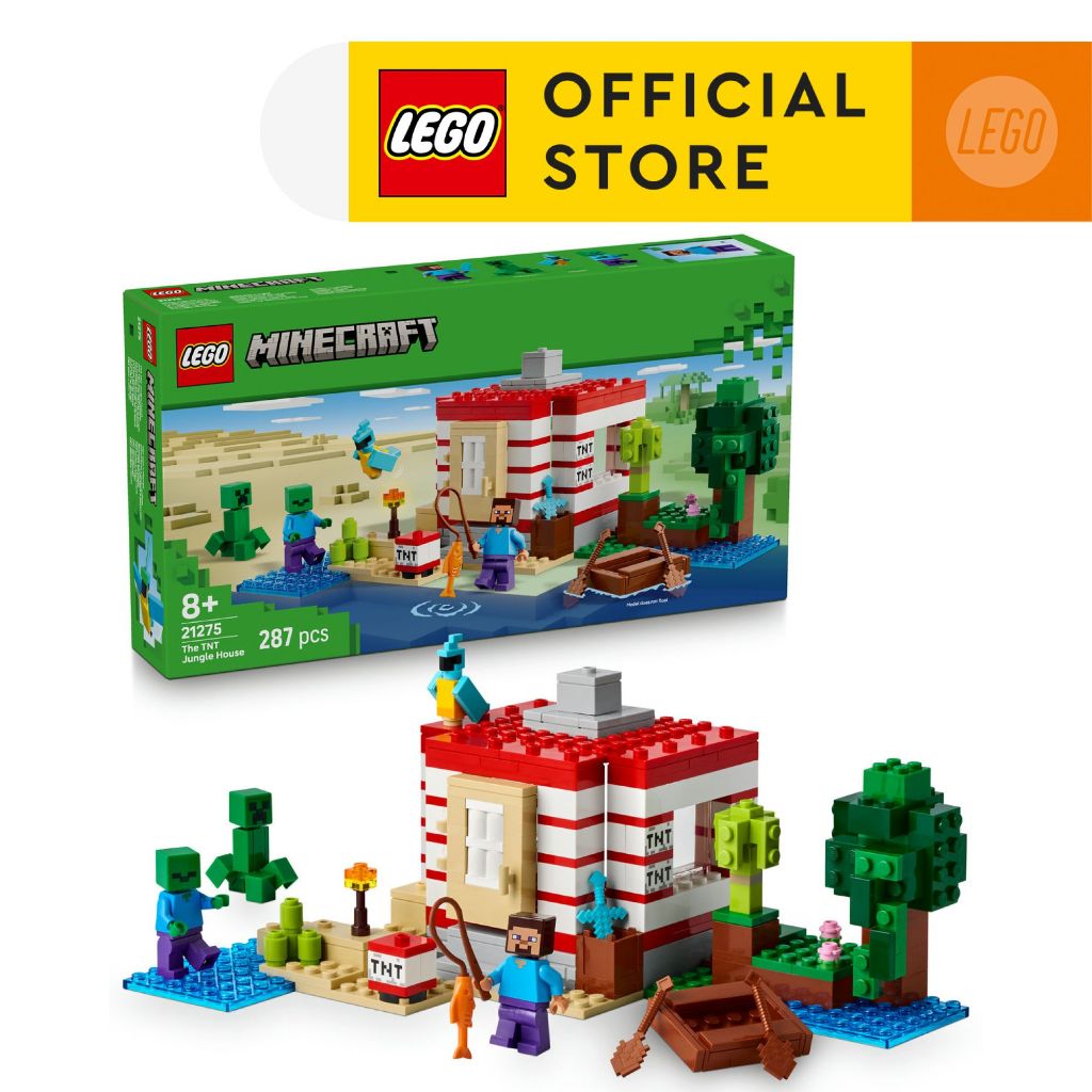 LEGO Minecraft 21275 The TNT Jungle House (287 Pieces) | Shopee Malaysia
