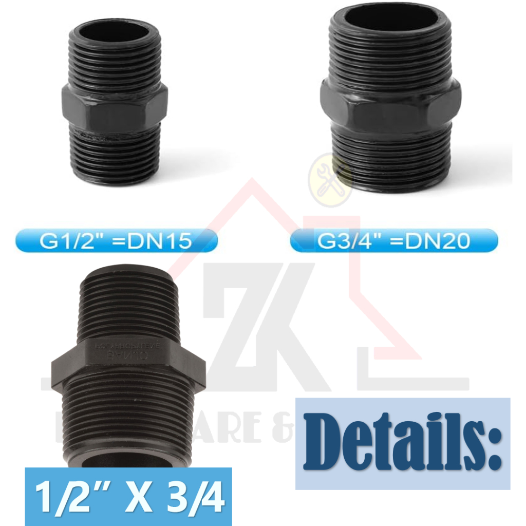 PVC Pipe Fitting Poly Nipple Reduce Nipple G.I KC Nipple M&M Thread ...