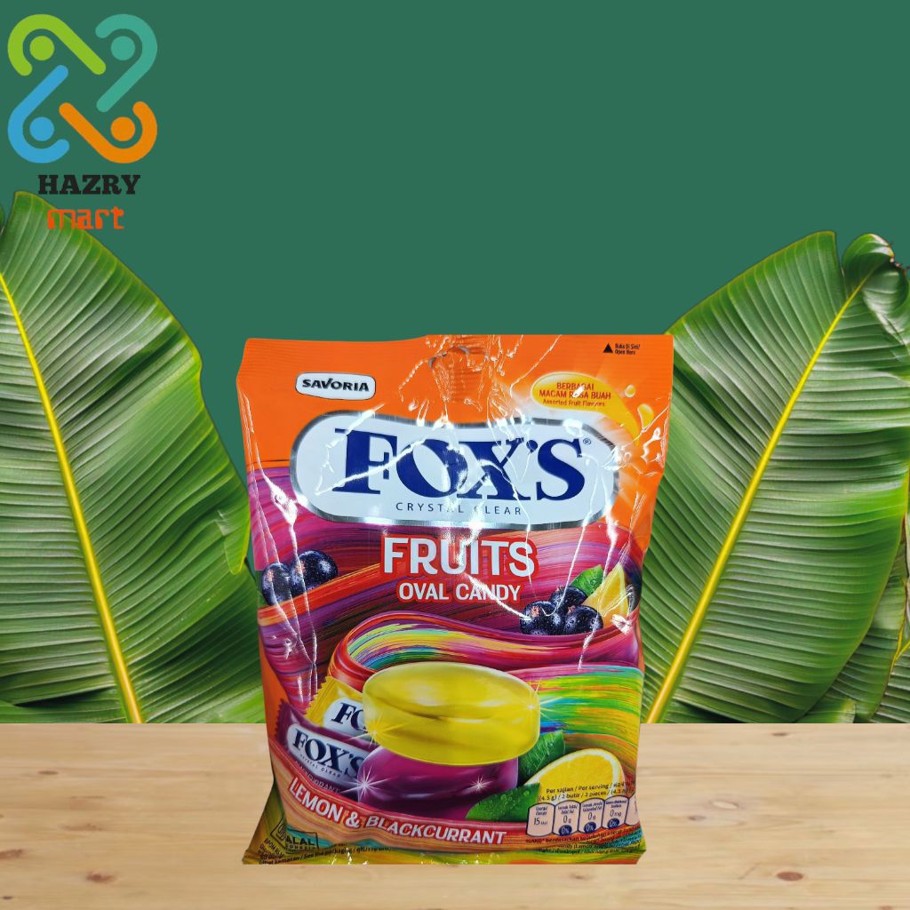 Ready Stock FOX'S Fruits Oval Candy Lemon & Blackcurrant 90g - Gula ...