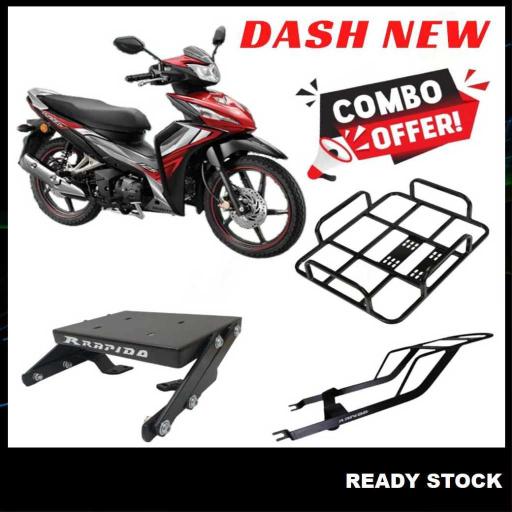 (Honda Dash 125 Fi New) Delivery Box Rack Beg Rak+Rapido Adjustable ...