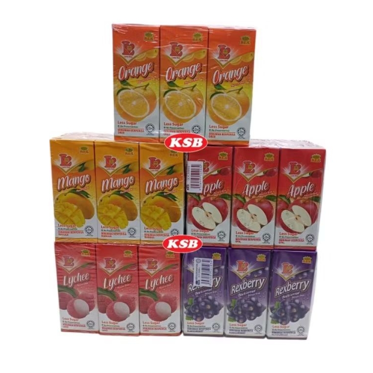 【250ml x 6pkt】Rex Rexberry/Mangga/Lychee/Apple/Orange | Shopee Malaysia
