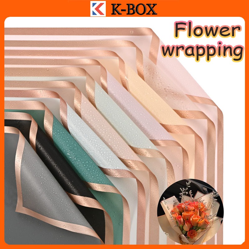 20 pcs GOLD RIM Waterproof Flower Wrapping Paper Bouquet Gift Florist ...