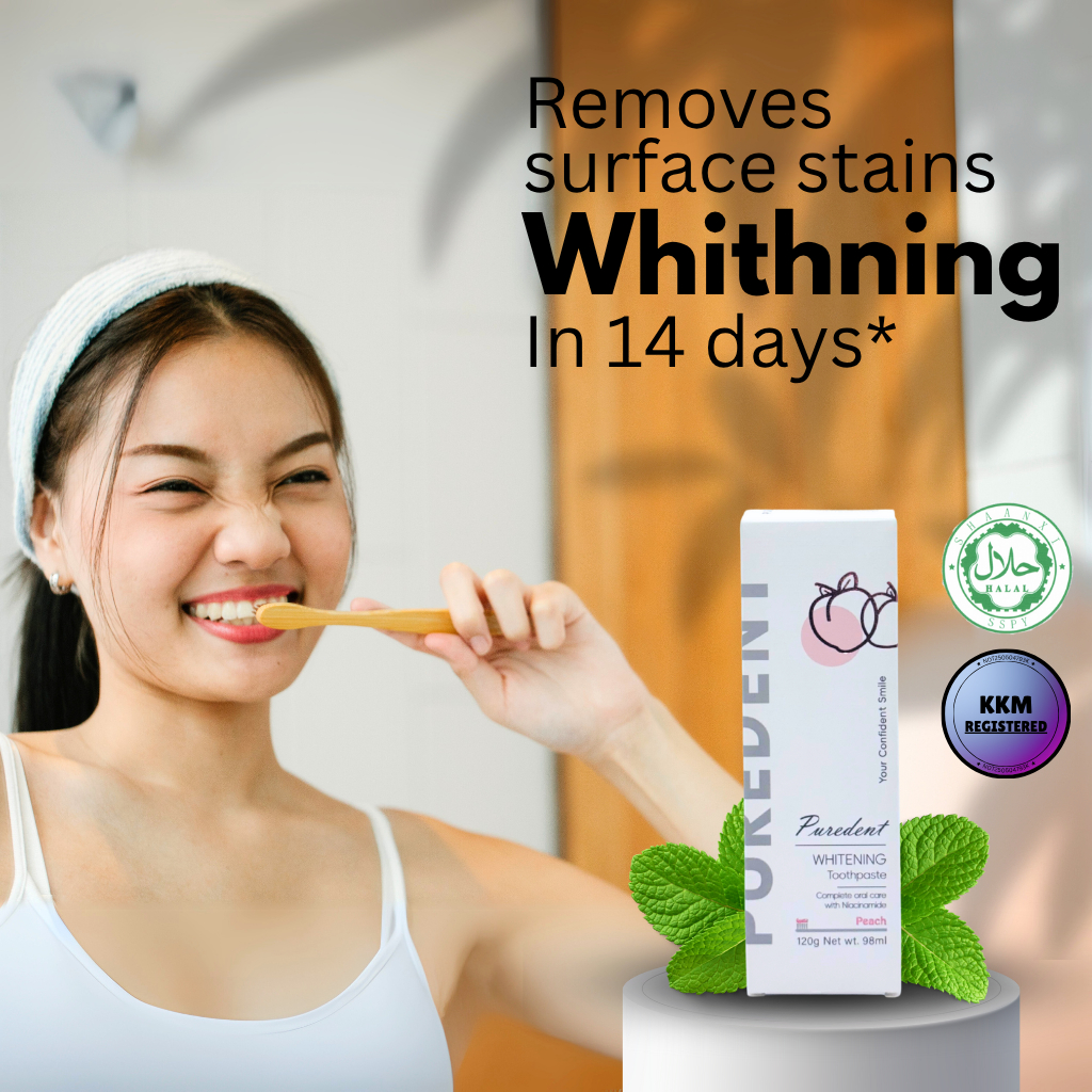 Puredent Niacinamide Teeth Whithening Peach Flavor | Shopee Malaysia