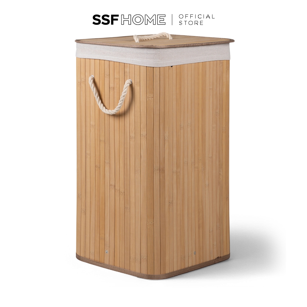 SSFHOME - 72L Folding Bamboo Laundry Hamper with Lid Household | Shopee ...