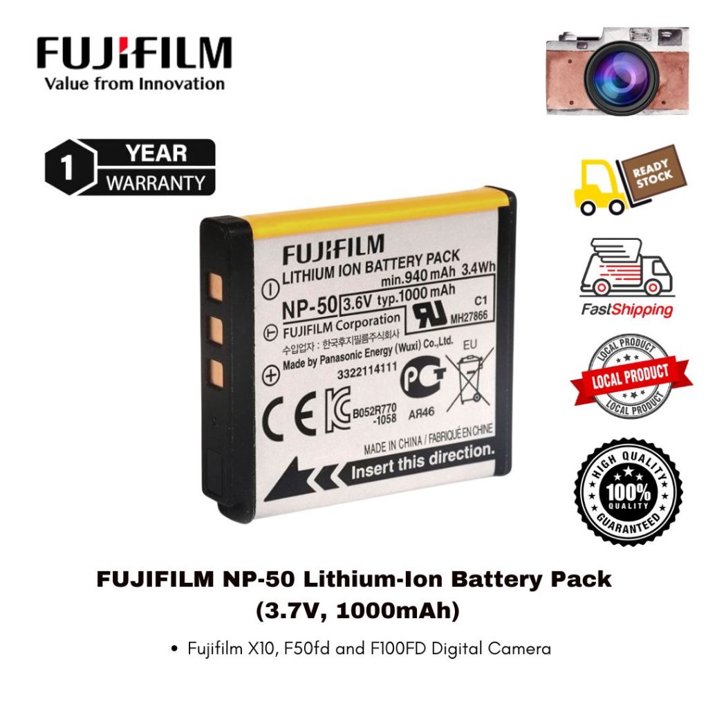 Fujifilm NP-50 NP50 battery for Fuji Pentax Kodak digital camera CCD ...