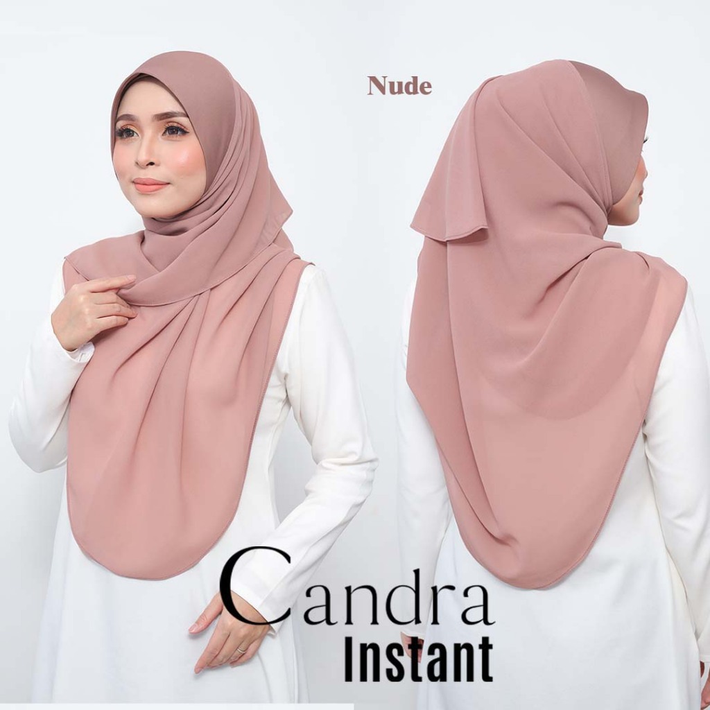 TUDUNG BAWAL INSTANT BERAWNING SCUBA TUDUNG MATERIAL HEAVY CHIFFON, TUDUNG BAWAL EXPRESSS BIDANG 50 & 55 (CANDRA PLAIN)