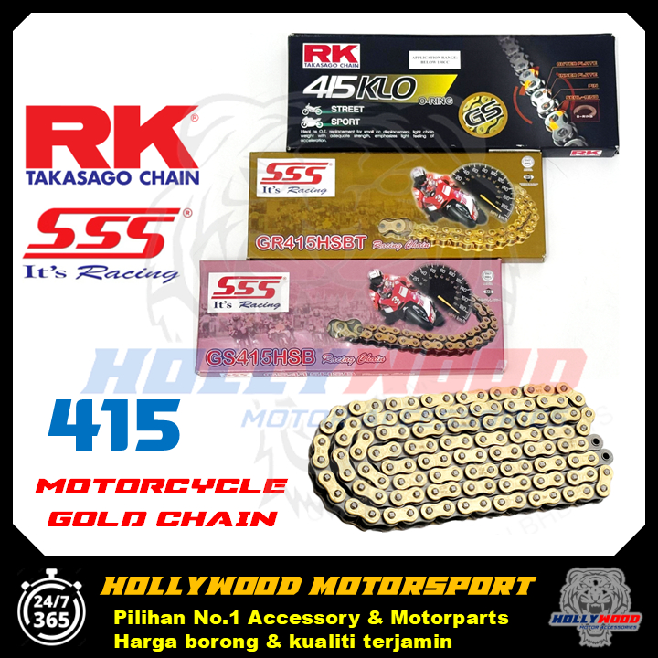 RANTAI MOTOR 415 SSS RACING DOUBLE GOLD PLATE / SSS RACING SINGLE GOLD ...