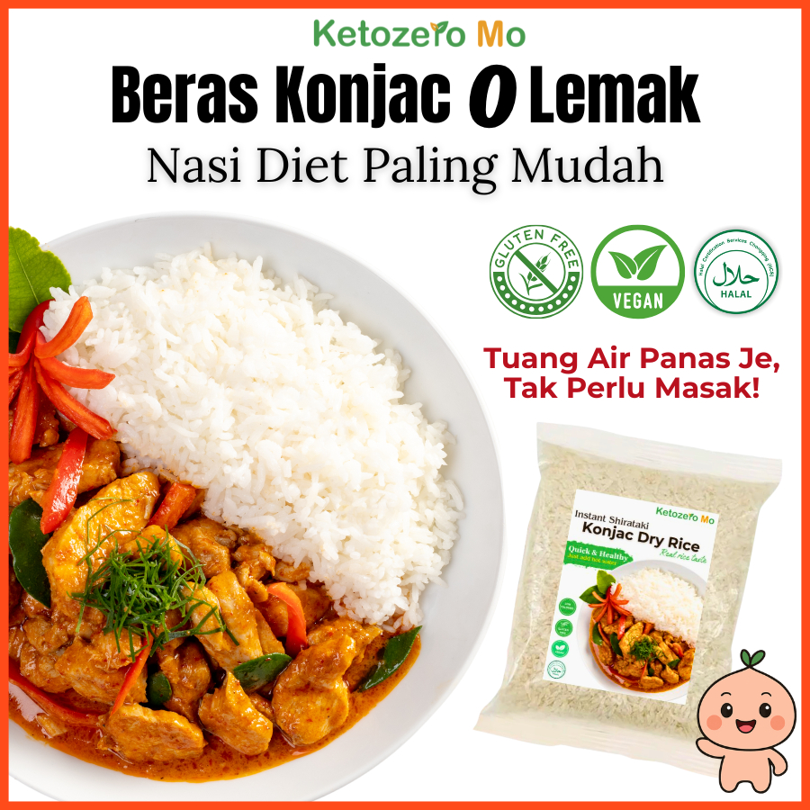 Konjac Dry Rice Halal Instant Shirataki Zero Fat Low Carb Sugar Gluten ...