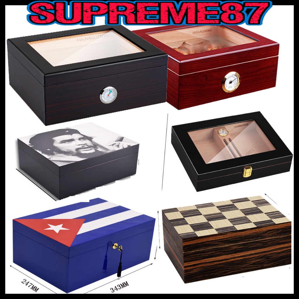 Humidor Box LUXFO case Cedar Wood Large Humidor Box 50CT with ...