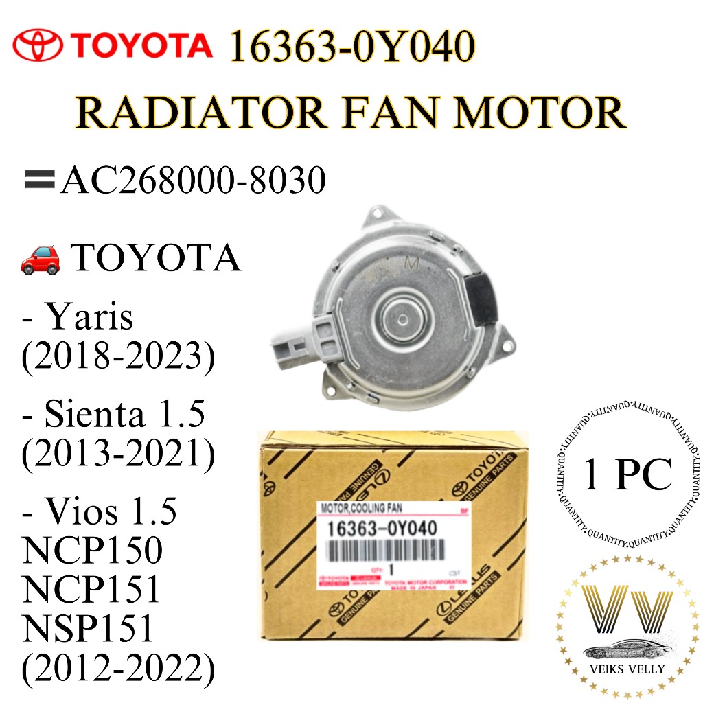 🚗 16363-0Y040 MOTOR KIPAS RADIATOR TOYOTA RADIATOR FAN MOTOR YARIS ...