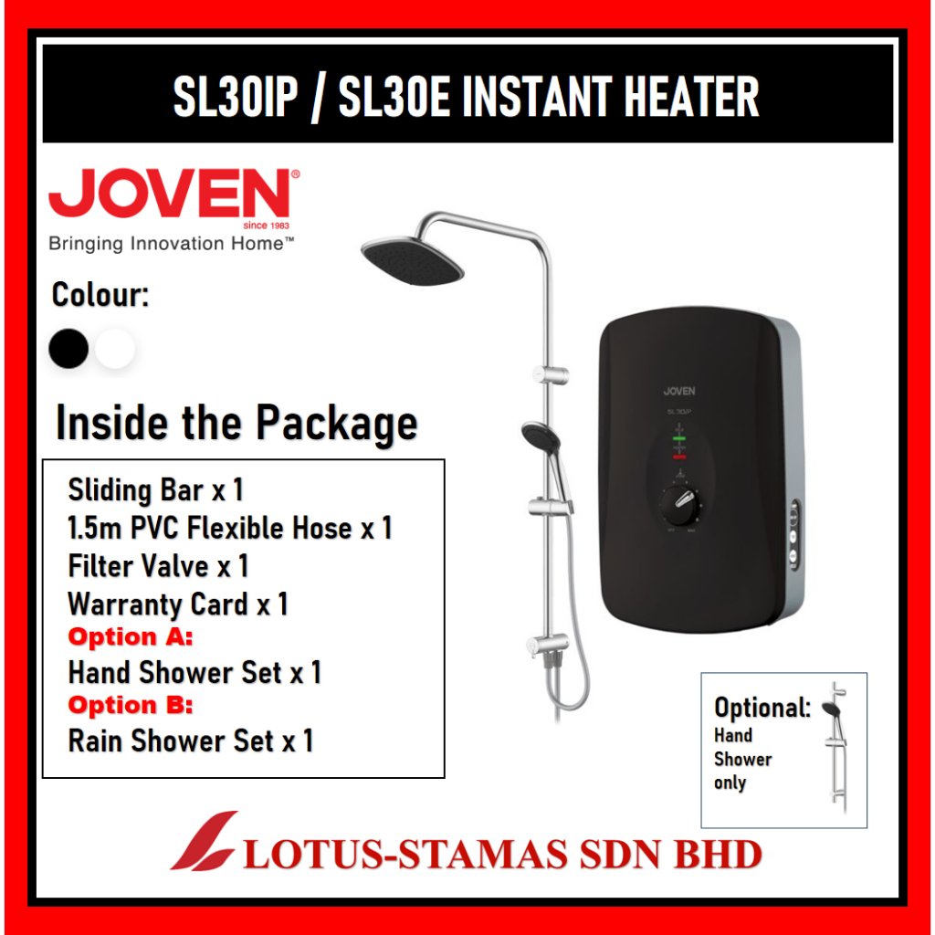JOVEN SL SERIES SL30IP SL30E DC INVERTER PUMP HOT INSTANT WATER HEATER