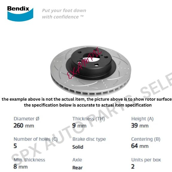 BENDIX ULTIMATE DISC BRAKE ROTOR (REAR) FOR HONDA CIVIC [FK, FC, TEA ...