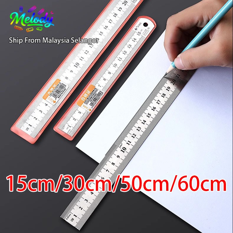 15/30/50/60CM Metal Rulers With High Precision Graduation Line Double ...
