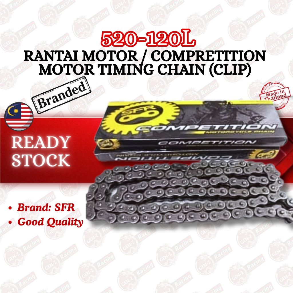 【520-120L】Rantai Motor / Competition Motor Timing Chain(Clip) (Best ...