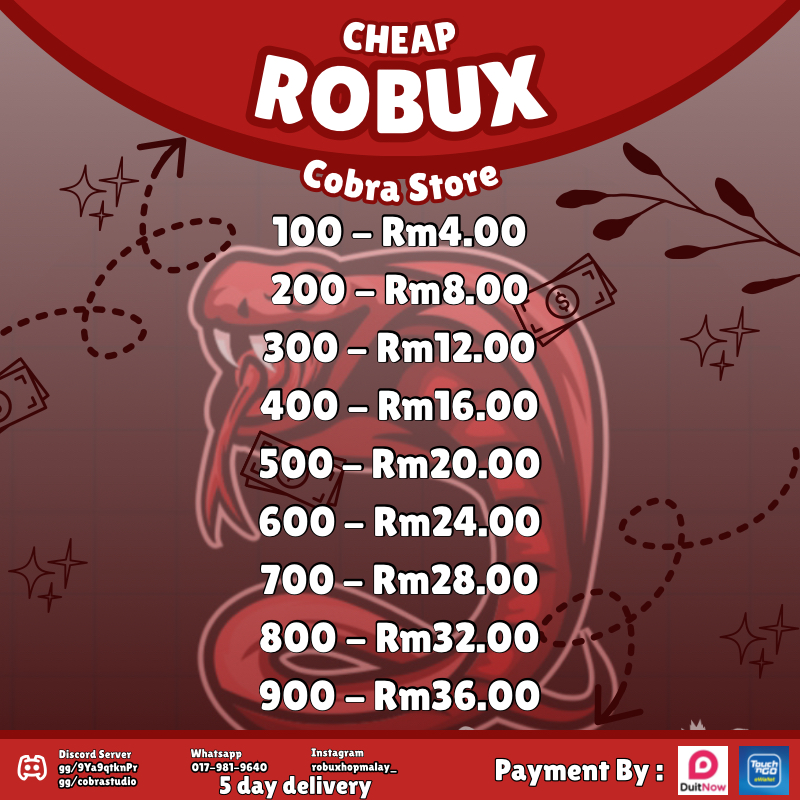 Roblox Gift Card Instant Robux Robox pc game 100-70o | Shopee Malaysia