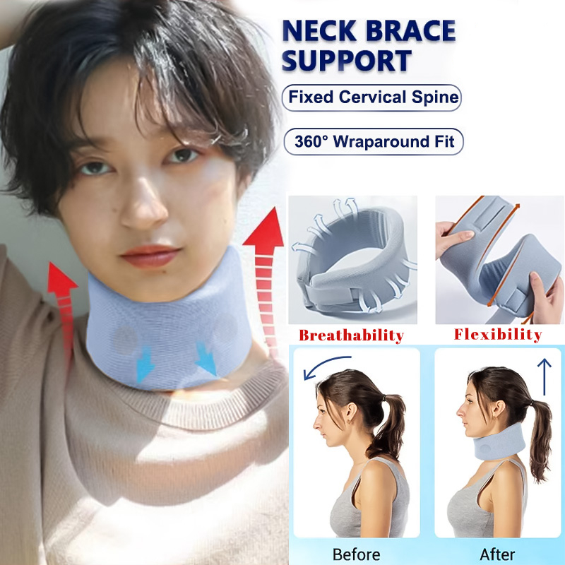 Adjustable Neck Support Cervical Sponge Neck Protector Relief Traction ...