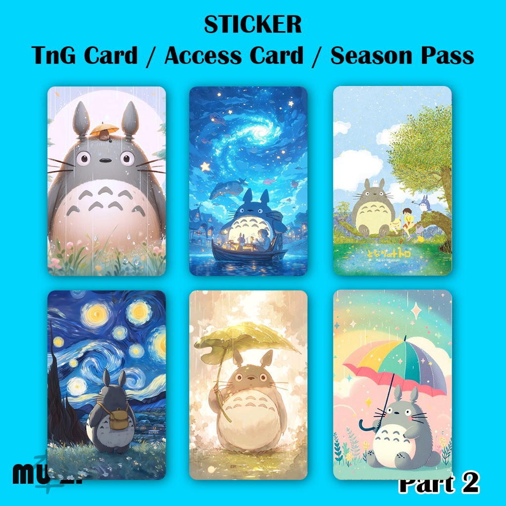Totoro TnG Card STICKER NFC STICKER (Part 2) Waterproof Thick Hard ...