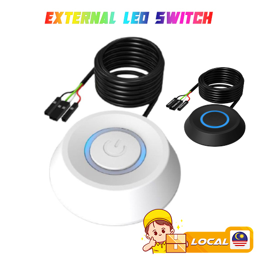 Computer Desktop PC External Led Switch Soft Blue External On/Off ...
