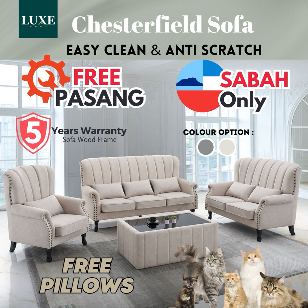 Sabah Gorgeous Shell Sofa Premium Quality Sofa Set Chesterfield Sofa ...