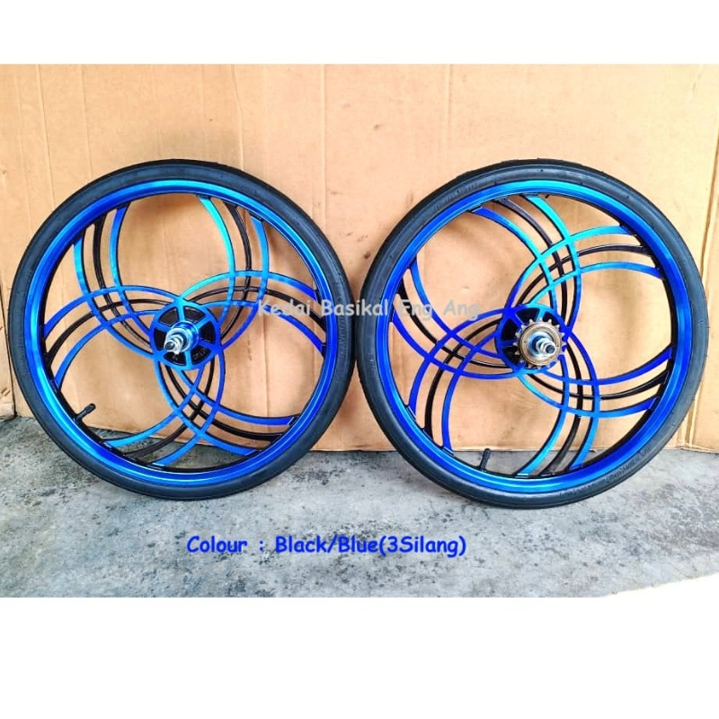 PASANG SIAP Roda basikal Sport Rim 3 batang silang baru , CANDY 3 ...