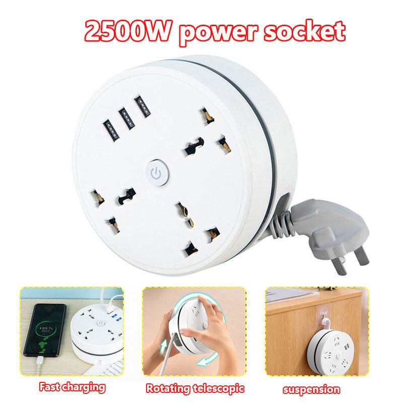 Power Socket 2500W 10A With 3 USB Super Charge Ports Extensions MY Plug ...