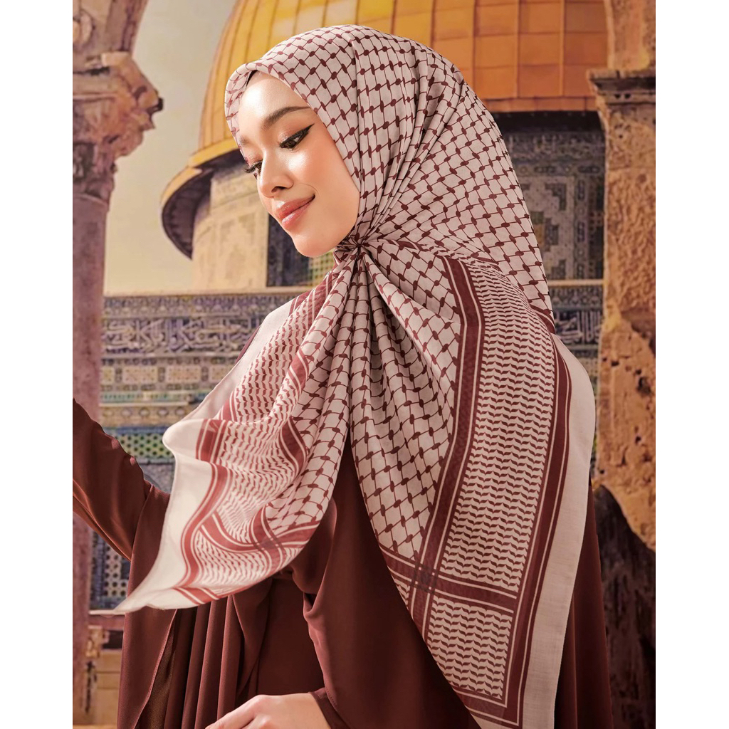 TUDUNGRUFFLE KAFFIYEH / TATREEZ / ANIESHA 🇵🇸🇹🇷 ~ Printed Voile Square ~ Premium Cotton Voile