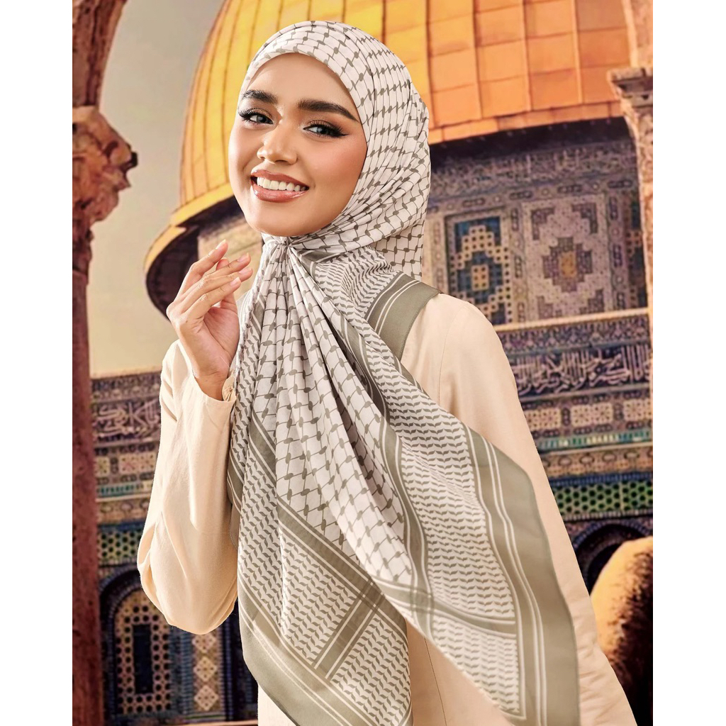 TUDUNGRUFFLE KAFFIYEH / TATREEZ / ANIESHA 🇵🇸🇹🇷 ~ Printed Voile Square ~ Premium Cotton Voile