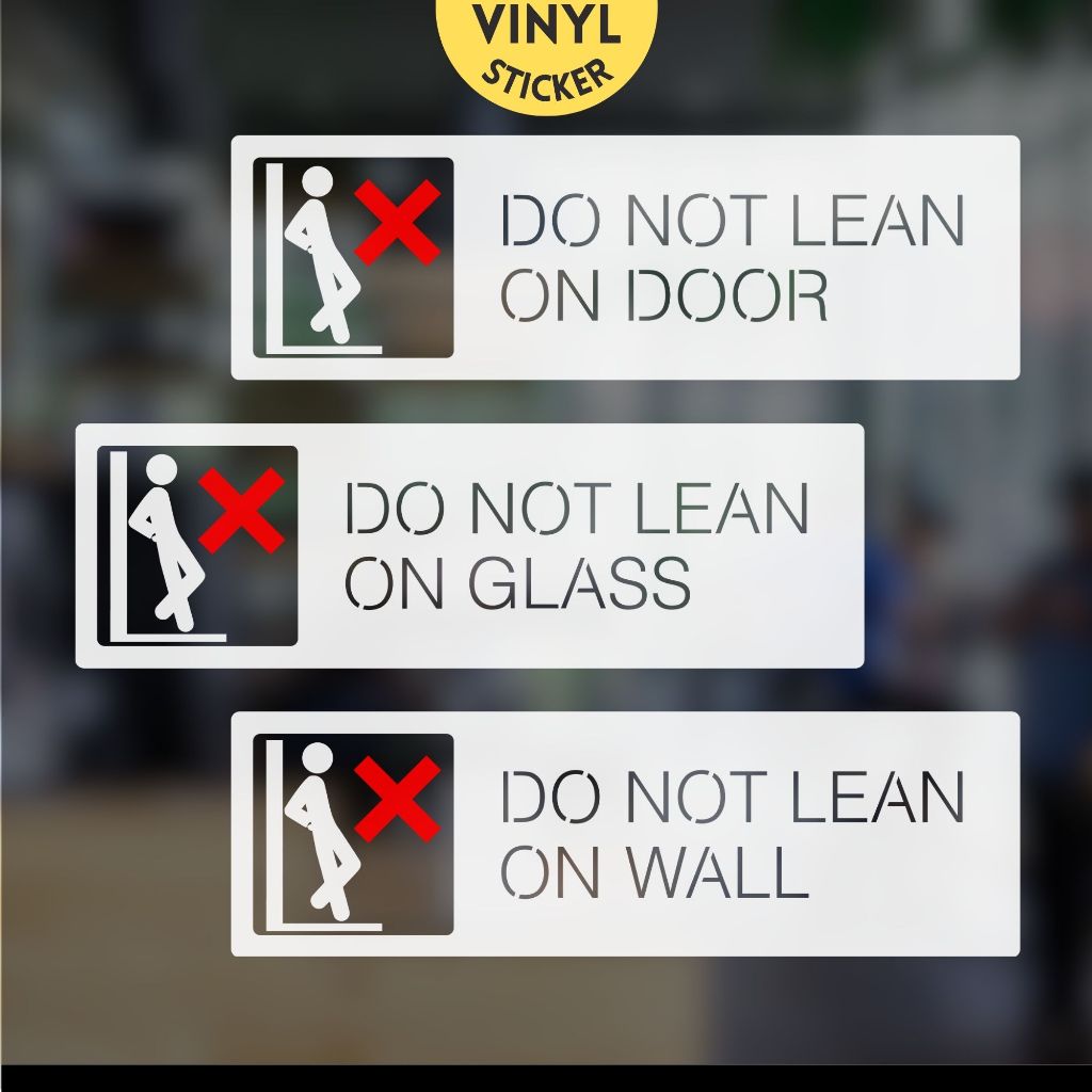 Do not Lean Glass/Door/Wall - Vinyl Decal Sticker for Shop & Office ...