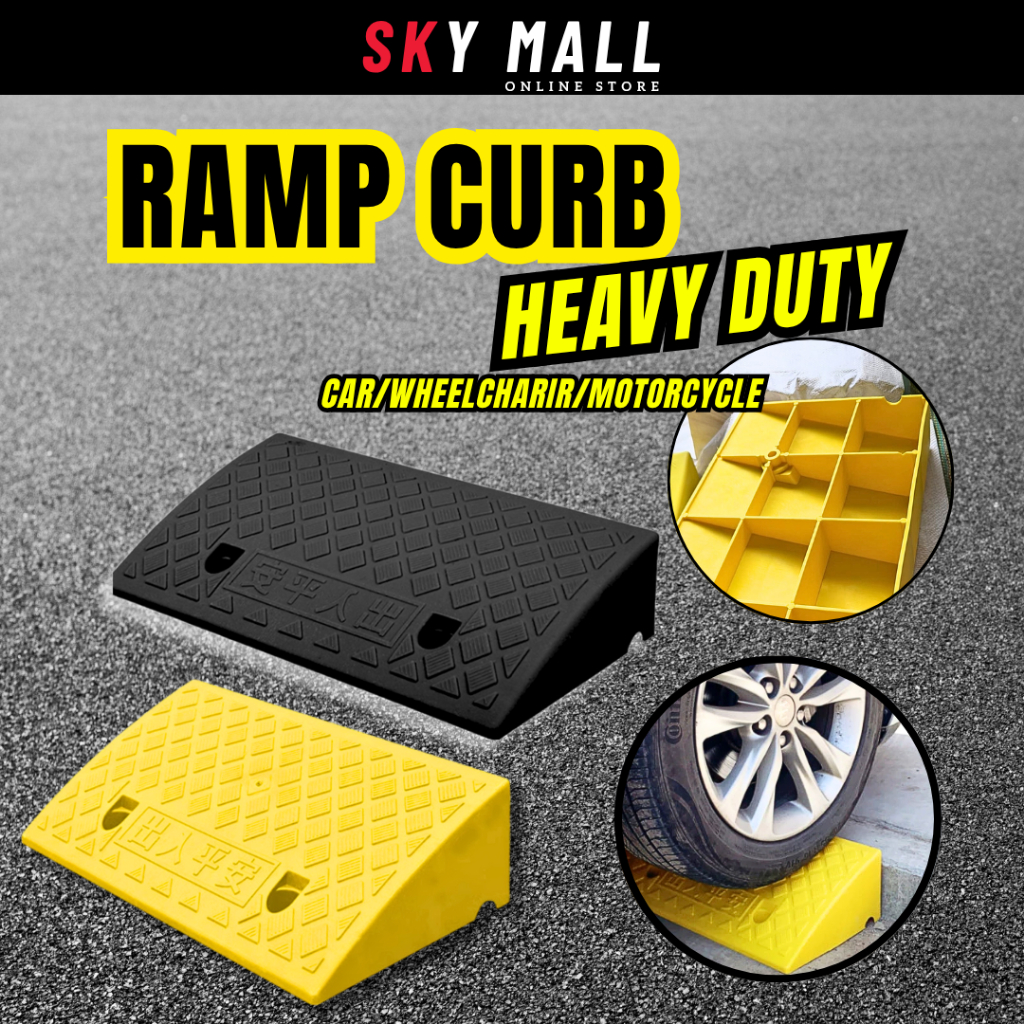 Heavy Duty Rubber Road Driveway Curb Ramp Kerb Wheelchair Car Bike ...